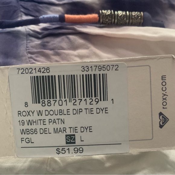 NWT Roxy Sundress Blue White with Straps White Patin Tie Dye Size Large - Picture 2 of 3